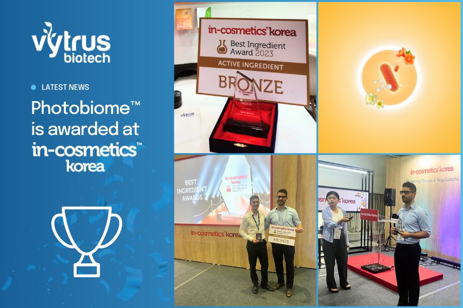 Vytrus takes bronze Best Ingredient Award at in-cosmetics Korea